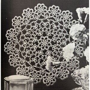 Vintage 1950's Crochet Knit Doily Pattern TATTED TRACERY Tatted 12"